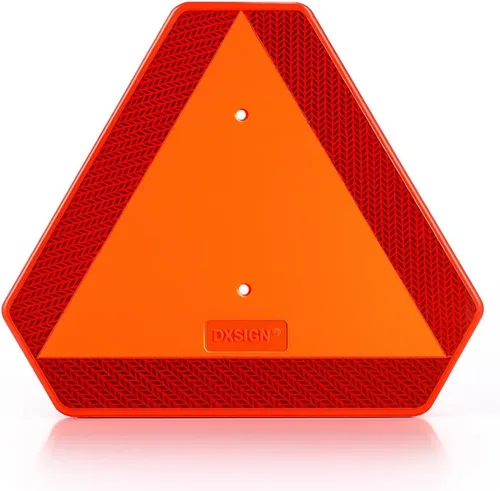 Vista 7 de Señal de seguridad del vehículo de movimiento lento, señal triangular de vehículo de movimiento lento, aluminio de 14 x 16 pulgadas, reflectante