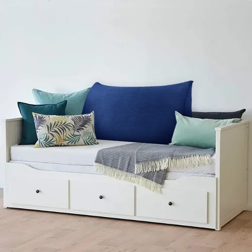 Vista 6 de WOWMAX Almohada de cuña para cabecero de cama de día, con funda extraíble, sin botones, tamaño matrimonial