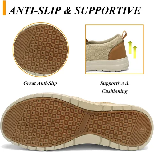 Vista 5 de Moodeng Mocasines sin cordones para hombre, zapatos casuales ligeros y cómodos, zapatos náuticos, zapatos de conducción al aire libre