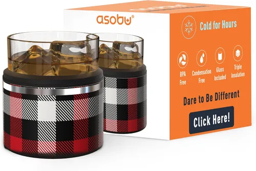 Vista 15 de asobu Vaso de whisky con funda aislada de acero inoxidable, 10.5 onzas (Rosa Aqua)