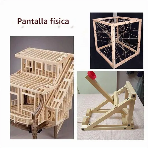 Vista 6 de Paquete de 25 varillas o palos cuadrados de madera dura sin terminar de 1/2" x 12
