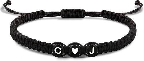 Vista 124 de Pulseras con iniciales para mujeres y hombres, regalos para novia, novio, pulseras de letras "I Love You", regalos para ella, él, mejor amigo