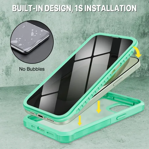 Vista 479 de CENHUFO Funda de privacidad para iPhone 11 Pro, funda de cuerpo completo con protector de pantalla de privacidad de vidrio templado 9H integrado