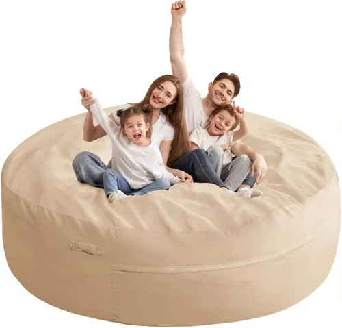 Vista 42 de HABUTWAY Silla de Puf de 2 Pies, Puf de 2' de Sillones Pequeños con Relleno, Silla de Puf en Forma de Lágrima de Terciopelo Ultra Suave con Funda