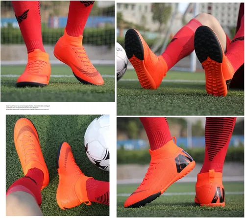 Vista 3 de Tacos de fútbol para hombre, zapatos de fútbol para interiores, zapatos de fútbol transpirables para entrenamiento al aire libre TFAG