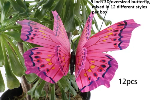 Vista 6 de FENELY Mariposa Jardín Estacas Decoraciones Al Aire Libre 3D Mariposas Césped Decorativo Patio Decoración Accesorios Adornos PVC Jardinería Arte