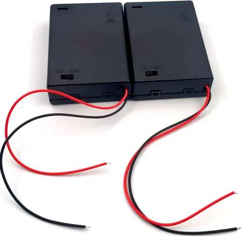 Vista 2 de FainWan 2 unids cable de plomo de plástico 3 x 1.5 V AA Baterías Celular caja titular caso negro