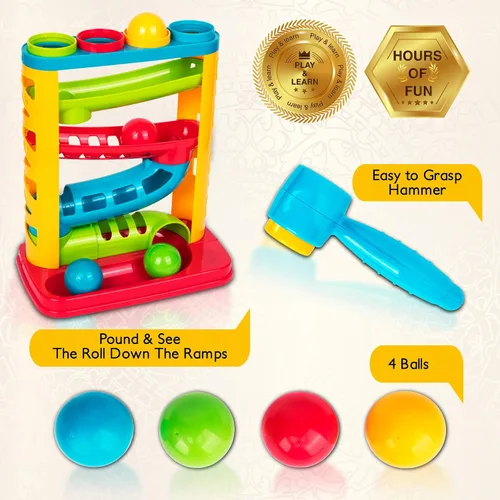 Vista 3 de Súper durable "Pound A Ball" de Playkidz, una gran diversión para los niños pequeños