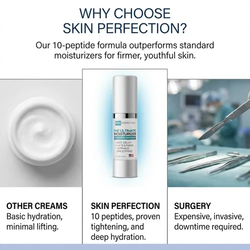 Vista 6 de Skin Perfection Crema reafirmante para el cuello El mejor hidratante facial de noche antienvejecimiento 10 péptidos Tratamiento triple Argireline
