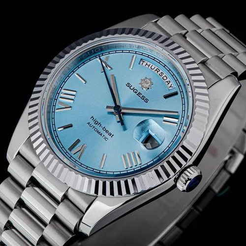 Vista 6 de Sugess S433.01 DD Date & Day Business Seagull Reloj mecánico automático para hombre, plateado, Mecánico