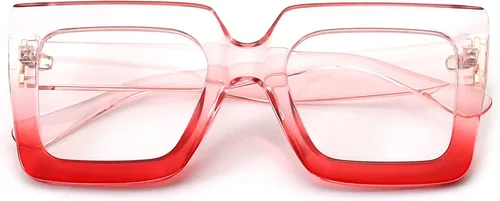 Vista 5 de Breaksun Gafas de luz azul de gran tamaño para mujer, gafas cuadradas gruesas para computadora, sin receta