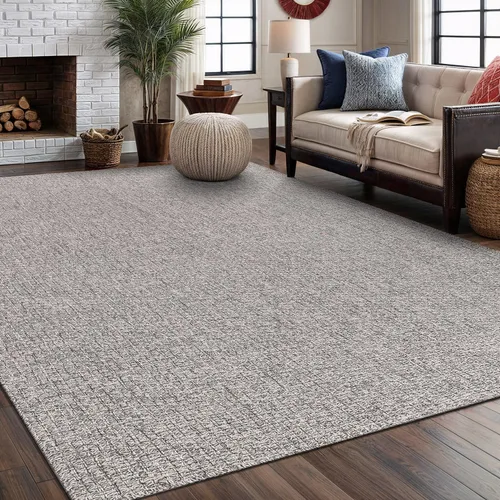 Vista 15 de Tapete de Puerta de Yute Fácil 2x3 Pies Interior Exterior Alfombras Naturales Alfombra de Fibra Sólida Alfombra de Área Tejida Boho Fácil de Limpiar