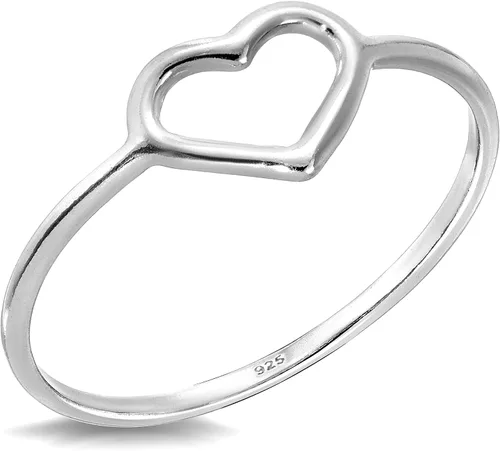 Vista 2 de MINDDHA Anillos de plata de ley Anillo de corazón infinito Anillo de plata infinito para mujer Anillos de plata 925 para mujer diseño de corazón