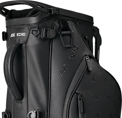 Vista 8 de ASK ECHO Prestige Full-Length Hybrid Stand Bag – Premium Leather Negro