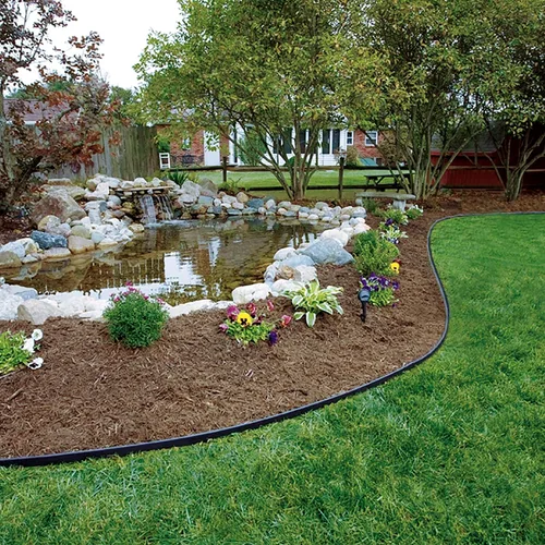 Vista 6 de EasyFlex Borde de paisaje con estacas de anclaje adicionales, 4.5 pulgadas. Borde de jardín de plástico de 20 pies, kit de borde superior recto