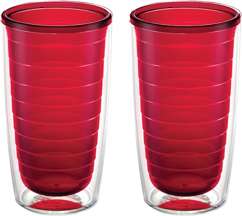 Vista 28 de Tervis Vaso aislado de mesa transparente y colorido fabricado en Estados Unidos con doble pared, taza de viaje que mantiene las bebidas frías