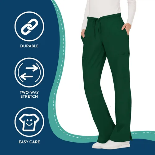Vista 4 de Cherokee - Pantalones quirúrgicos elásticos Workwear Revolution WW120 para mujer, suaves y con cordón ajustable