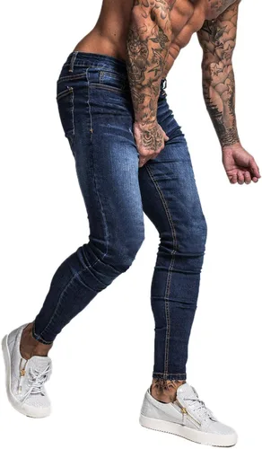 Vista 6 de Jeans Gingtto ajustados desgastados para hombre