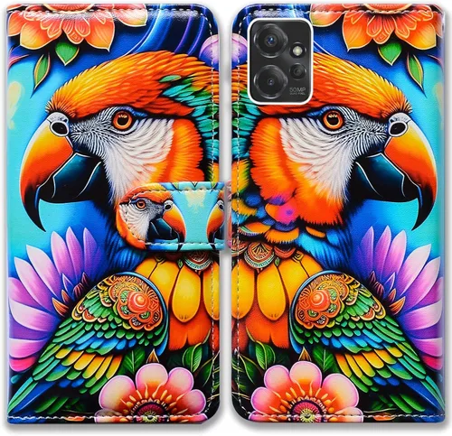 Vista 10 de Bcov Funda para Moto G Power 5G, diseño de pájaro negro y verde con tapa para teléfono con ranura para tarjetas, soporte para Motorola Moto G Power