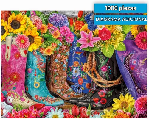 Vista 6 de Buffalo Games Lars Stewart Cowgirl Colors - Rompecabezas de 1000 piezas