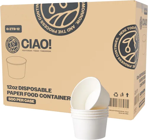 Vista 12 de CIAO! Tapa de PP de 3.543 in de diámetro, diseñada y apta para contenedores de papel de 8 oz (1000/caja)