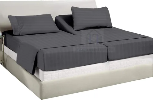 Vista 20 de Juego de sábanas divididas tamaño Queen para cama ajustable, juego de sábanas divididas de 5 piezas para cama Queen dividida de 600 hilos, 100%