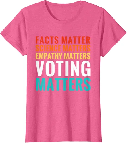 Vista 45 de Facts Matter Science Matters Voting Matters - Camiseta demócrata liberal, Negro, S