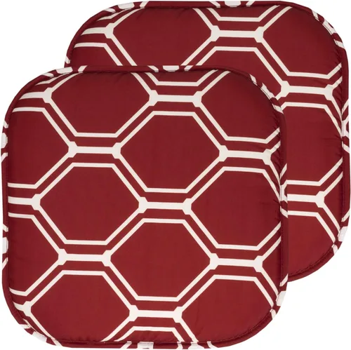 Vista 119 de Sweet Home Collection Cojines de espuma viscoelástica para silla, antideslizantes, diseño de panal de abeja, 16 x 16 pulgadas, paquete de 2