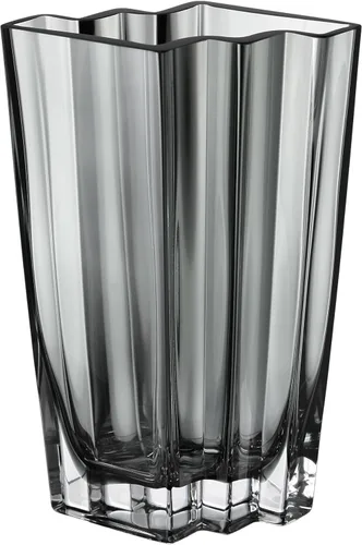 Vista 9 de Jarrón de cristal, amatista, diseño cheurón, 5.5 pulgadas de altura, resistente, fabricado en Europa, por Barski