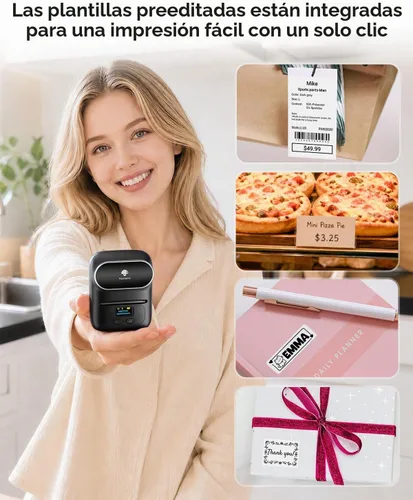 Vista 2 de Phomemo Etiquetadoras M110, impresora térmica portátil Bluetooth con Negro