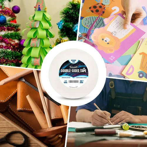 Vista 7 de Cinta de Doble Cara Ultra Fina Permanente - Cinta Adhesiva Pegajosa de Doble Cara para Artes, Manualidades, Fotografía, Álbum de Recortes, Rasgón a