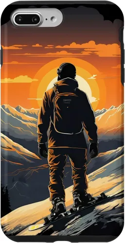 Vista 12 de Snowboarding Snowboard Snowboarder Mountain Sunset Case for iPhone 17