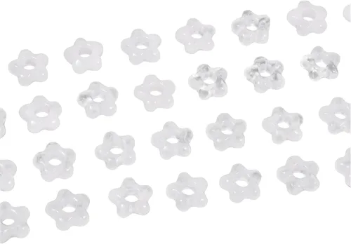 Vista 4 de mookaitedecor 10 cuentas de agujero grande con flores florales para hacer Transparente