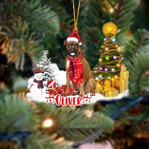 Vista 16 de NAZENTI Adorno personalizado de gato abisinio con árbol de pino, adorno de Navidad personalizado para perros amantes de las mascotas, colgante