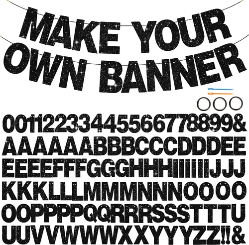 Vista 50 de 116 piezas de letras de la A a la Z DIY Banner personalizado Colorido
