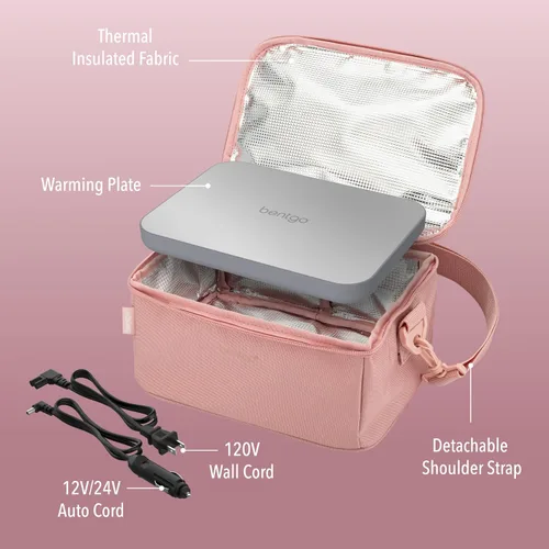 Vista 6 de Bentgo Heat - Bolsa de Almuerzo Eléctrica y Calentador de Alimentos para Recalentar Comidas en el Coche, en el Trabajo y Más - Caja de Almuerzo