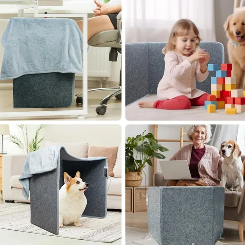 Vista 7 de Calentador de piernas plegable con manta suave, calentador de rodilla para patas debajo del escritorio, 235 W, calentador de espacio personal