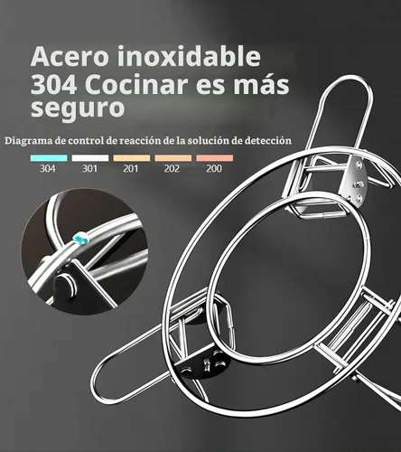 Vista 2 de Ugotit Estante redondo de vapor para ollas, salvamanteles ajustables
