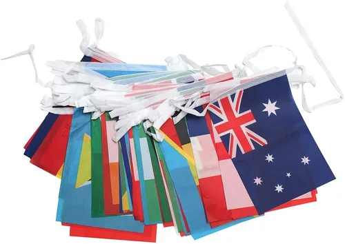 Vista 5 de Banderas de 100 países, bandera nacional de cadena internacional, bandera de países del mundo en todos los continentes, eventos deportivos