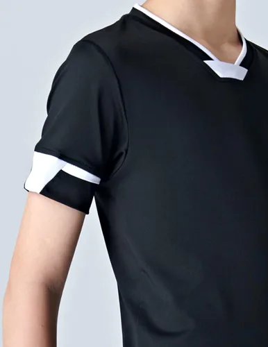 Vista 5 de Paquete de 2 camisetas de fútbol para niños jóvenes, camisetas de entrenamiento blancas y negras para niños, camisetas de manga corta de rendimiento