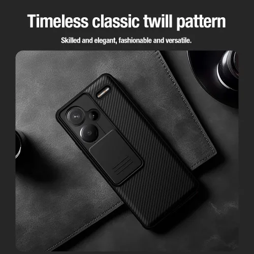 Vista 6 de Funda compatible con Xiaomi Redmi Note 13 Pro Plus, cubierta deslizante para lente de cámara, protección de privacidad, parte trasera de Azul