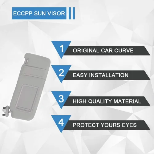 Vista 5 de ECCPP Parasol gris para el lado izquierdo del conductor para Toyota Camry Sedan de 4 puertas con luz de tocador para Toyota Camry Sedan de 4 puertas