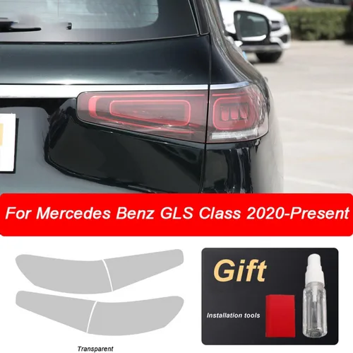Vista 2 de JCAKES Adhesivo transparente de TPU para faros delanteros de automóvil, película protectora negra, para Mercedes Benz GLS Clase X167 2020-actual