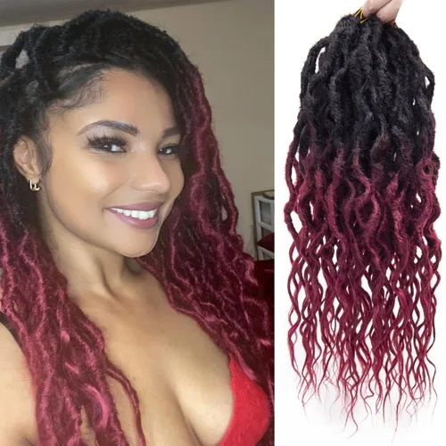 Vista 21 de Rizos de cabello sintético tejido en crochet de 16 pulgadas, 8 paquetes, Rizos de cabello tejido en crochet pre-enlazados con extremos rizados