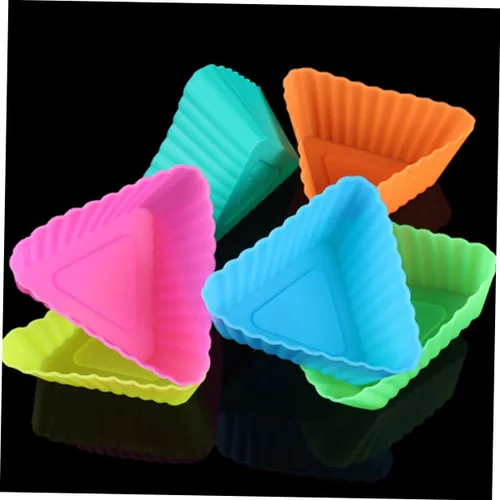 Vista 7 de Moldes de silicona para magdalenas triangulares, mini velas de silicona para tartas, molde para tartas de chocolate, tazas de papel, molde