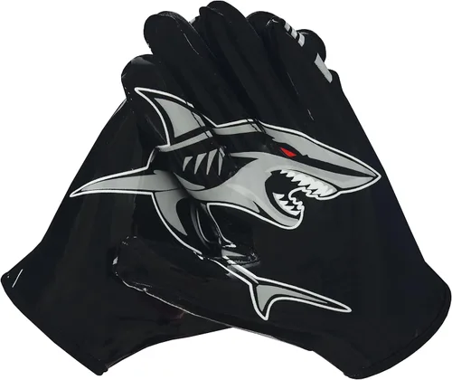 Vista 5 de Guantes de fútbol antideslizantes con sensación de pelota, guantes receptores de fútbol en tamaños juveniles, adultos y niños, agarre fuerte