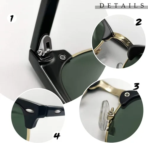 Vista 4 de KANASTAL Semi Rimless Polarized Sunglasses for Men Women Browline Sun Glasses with UV400 Half Frame Shades 2 Pack
