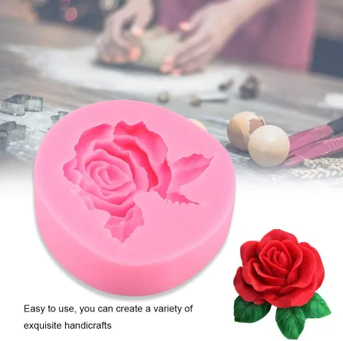 Vista 8 de Rose forma silicona pastel fondant chocolate haciendo herramienta de decoración accesorio para hornear