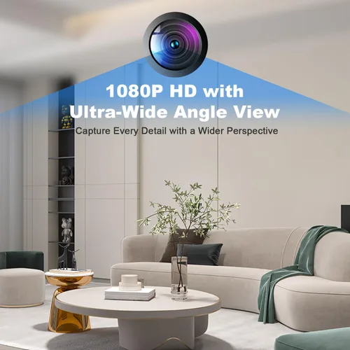 Vista 6 de Mini cámara WiFi 2.4G para casa de gato con calefacción (uso enchufable), 1080P HD, visión nocturna, detección de movimiento, ultra gran angular