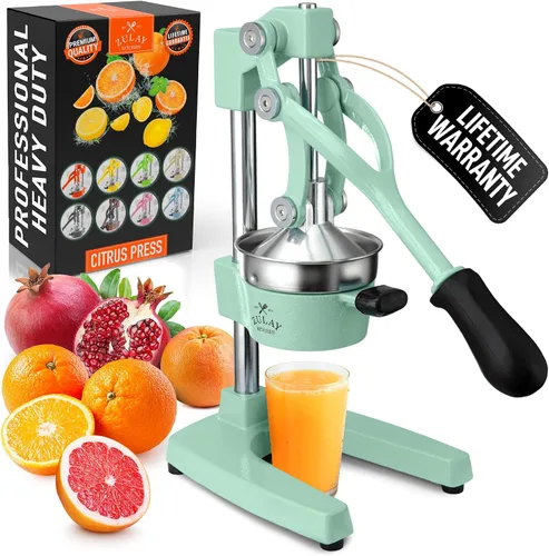Vista 30 de Zulay Kitchen Puplerizer Exprimidor de hierro fundido 9 en 1, exprimidor manual de servicio pesado fácil de limpiar con accesorio prensatelas